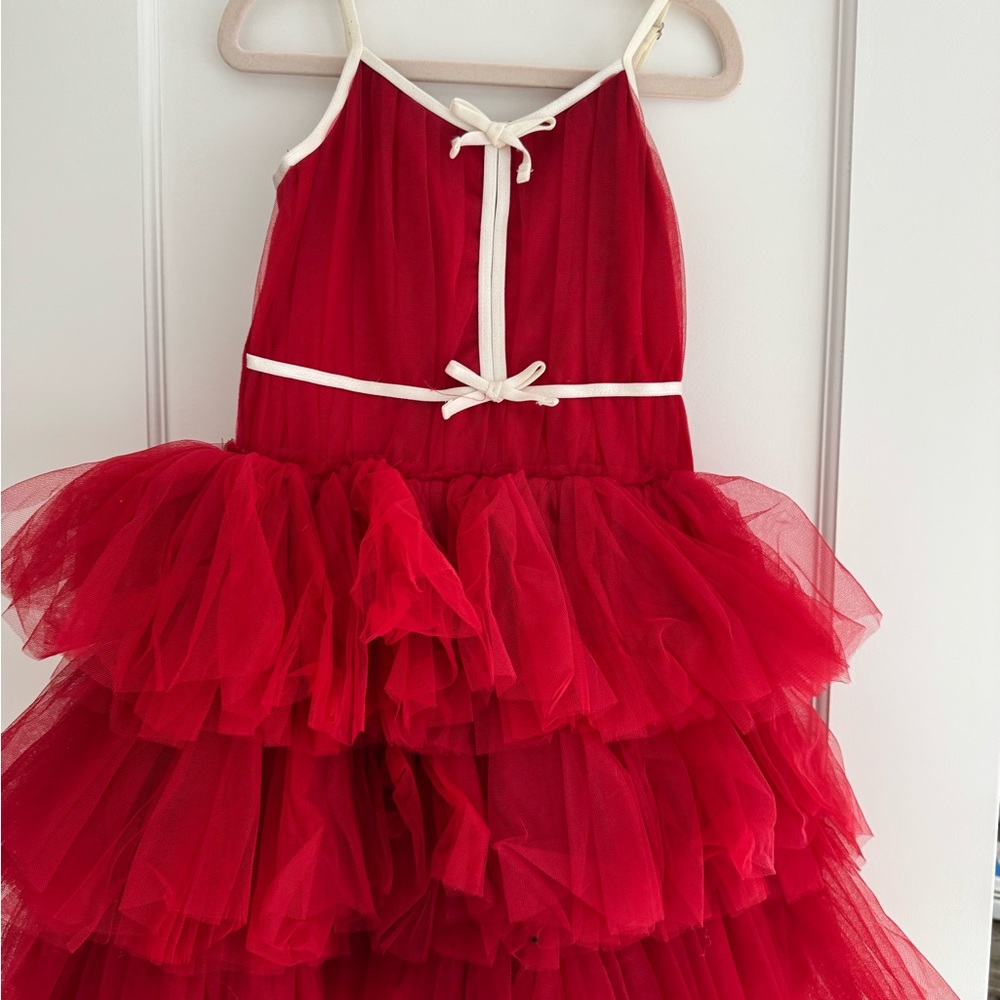 Red Tulle Layered Dress